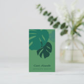Groen Monstera Leaf Interieur Design Visitekaartje (Staand voorkant)
