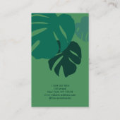 Groen Monstera Leaf Interieur Design Visitekaartje (Achterkant)