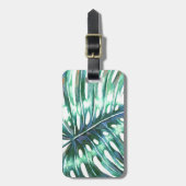 Groen monsterpalm tropisch bagagelabel (Voorkant verticaal)