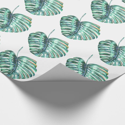 Groen monsterpalm tropisch cadeaupapier (Hoek)