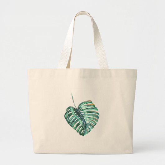 Groen monsterpalm tropisch grote tote bag (Voorkant)