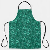 Groen mooi vijgenfruitpatroon schort (Voorkant)