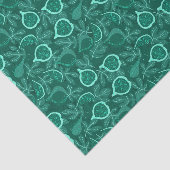 Groen mooi vijgenfruitpatroon tissuepapier (Detail)