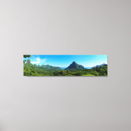 Groen Moorea eiland in panorama Canvas Afdruk