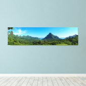 Groen Moorea eiland in panorama Canvas Afdruk (Insitu (Houten vloer))