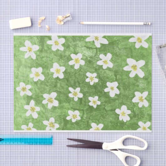Groen Mos en Daisy Illustratie Tissuepapier (Craft)