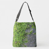 Groen mos Entodon verleidelijk op grijze steen Crossbody Tas (Achterkant)