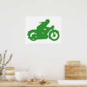 Groen Motorrijder Bord Poster (Keuken)
