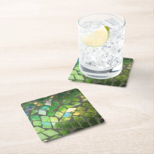 groen mozaïekglas kartonnen onderzetters (Insitu)