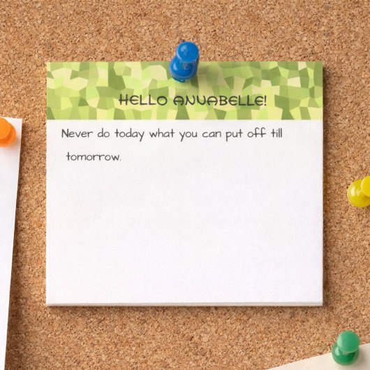 Groen mozaïekpatroon Motiverende quote-stijl Post-it® Notes