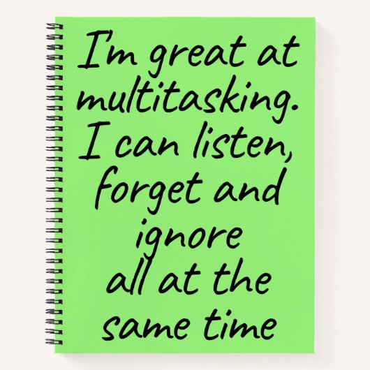 Groen Multitasken  Notitieboek (Voorkant)