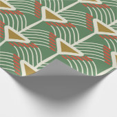 groen naadloos patroon met lijnen en geometrieschu cadeaupapier (Hoek)