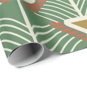 groen naadloos patroon met lijnen en geometrieschu cadeaupapier (Rol Hoek)