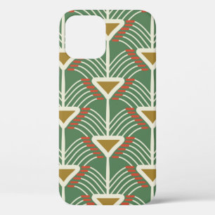 groen naadloos patroon met lijnen en geometrieschu Case-Mate iPhone case