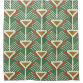 groen naadloos patroon met lijnen en geometrieschu douchegordijn (Voorkant)