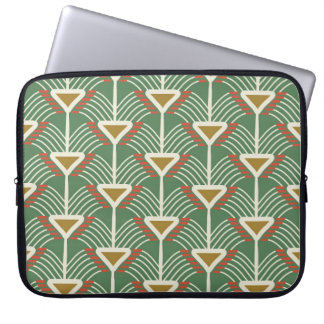 groen naadloos patroon met lijnen en geometrieschu laptop sleeve