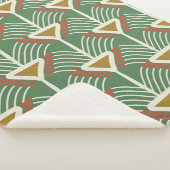 groen naadloos patroon met lijnen en geometrieschu sherpa deken (3/4)