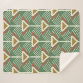 groen naadloos patroon met lijnen en geometrieschu sherpa deken (Voorkant (horizontaal))