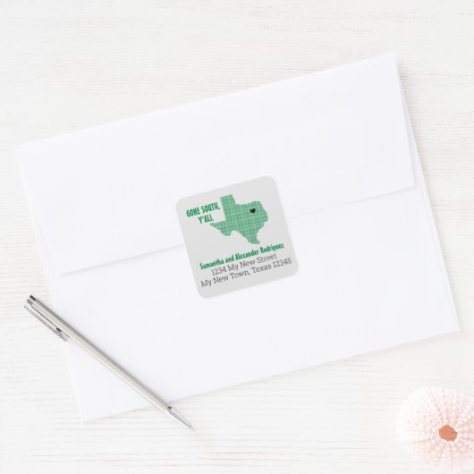 Groen naar het zuiden, jullie gaan vierkante sticker (Envelop)