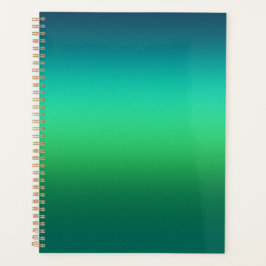 Groen naar Teal Verlopend Spiraal Notebook Modern Planner