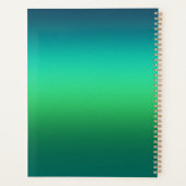 Groen naar Teal Verlopend Spiraal Notebook Modern Planner (Achterkant)