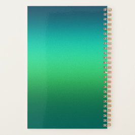 Groen naar Teal Verlopende Spiraal Notebook Modern Planner