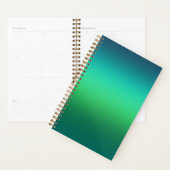 Groen naar Teal Verlopende Spiraal Notebook Modern Planner (Display)