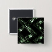 Groen naar zwart dennenpatroon vierkante button 5,1 cm (Voorkant /achterkant)