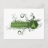 Groen Namaste Engels Briefkaart (Voorkant)