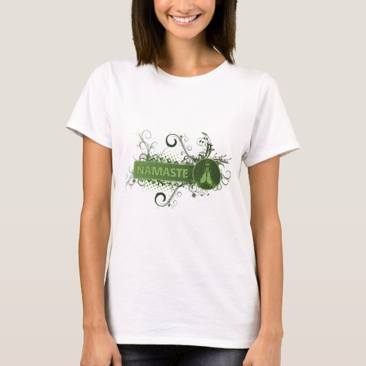 Groen Namaste Engels T-shirt (Voorkant)