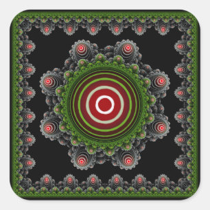 Groen natuurlijk  briljant patroon vierkante sticker