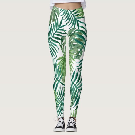 Groen natuurlijk ontwerp leggings (Voorkant)