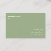 Groen, natuurlijk, organisch, origineel leder, Pic Visitekaartje (Achterkant)