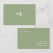 Groen, natuurlijk, organisch, origineel leder, Pic Visitekaartje (Voorkant / Achterkant)