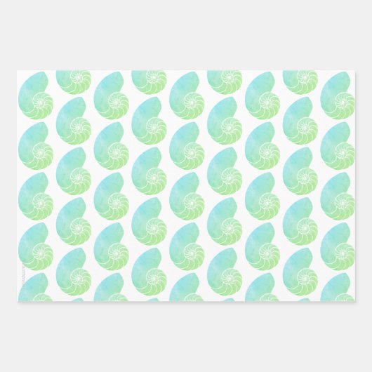 Groen Nautilus — Verpakkingspapier Inpakpapier Vel (Voorkant)