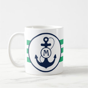 Groen Nautisch Anchor Koffiemok