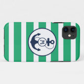 Groen Nautisch monogram anker Case-Mate iPhone Case (Achterkant (horizontaal))