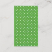 Groen & Navy Blauw Schattige Polka Dots Monogram Visitekaartje (Achterkant)