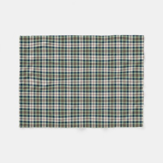 Groen, Navy Blue en Cream Pset Fleece Deken (Voorkant (Horizontaal))