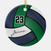 Groen, Navy Blue en White - 🏐 Volleyball Keramisch Ornament (Voorkant)