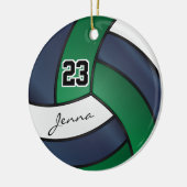Groen, Navy Blue en White - 🏐 Volleyball Keramisch Ornament (Links)