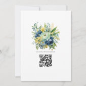 Groen, Navy, Bord Blauw, en Goud Bloemen Bruiloft Kaart (Achterkant)