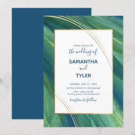 Groen, Navy en Goud Artistiek, Aarde Kaart