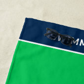 Groen Navy Zwemteam Aangepaste Naam Strandlaken (In situ)