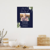 Groen Navyblauw Viering Van Het Leven Foto Poster (Keuken)