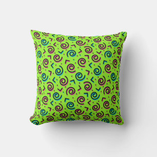 Groen & Neon Doodle Pattern van 80/90 Kussen