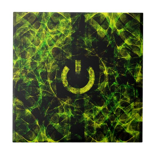 Groen Neon Vuur Tegeltje (Voorkant)