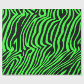 Groen neonkleurzebrapatroon cadeaupapier (Vlak)