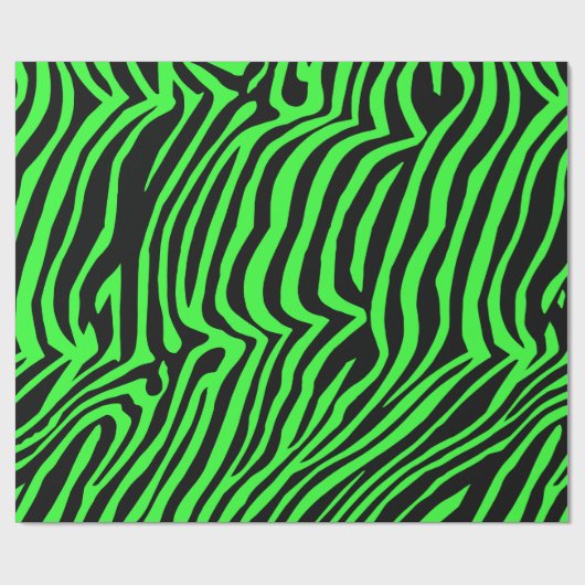 Groen neonkleurzebrapatroon cadeaupapier (Vlak)
