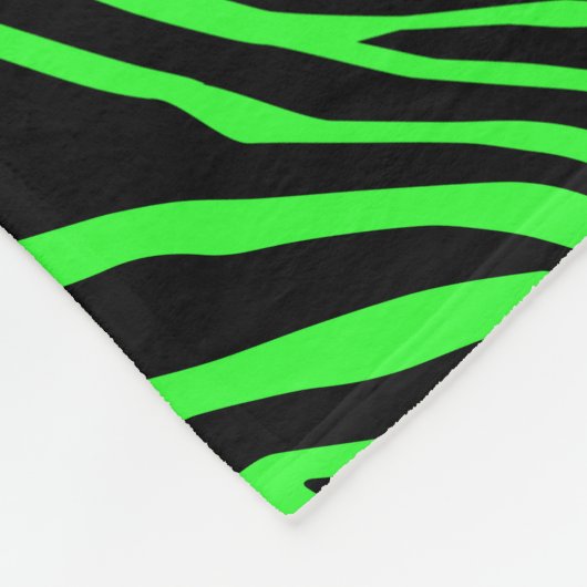 Groen neonkleurzebrapatroon fleece deken (Hoek)